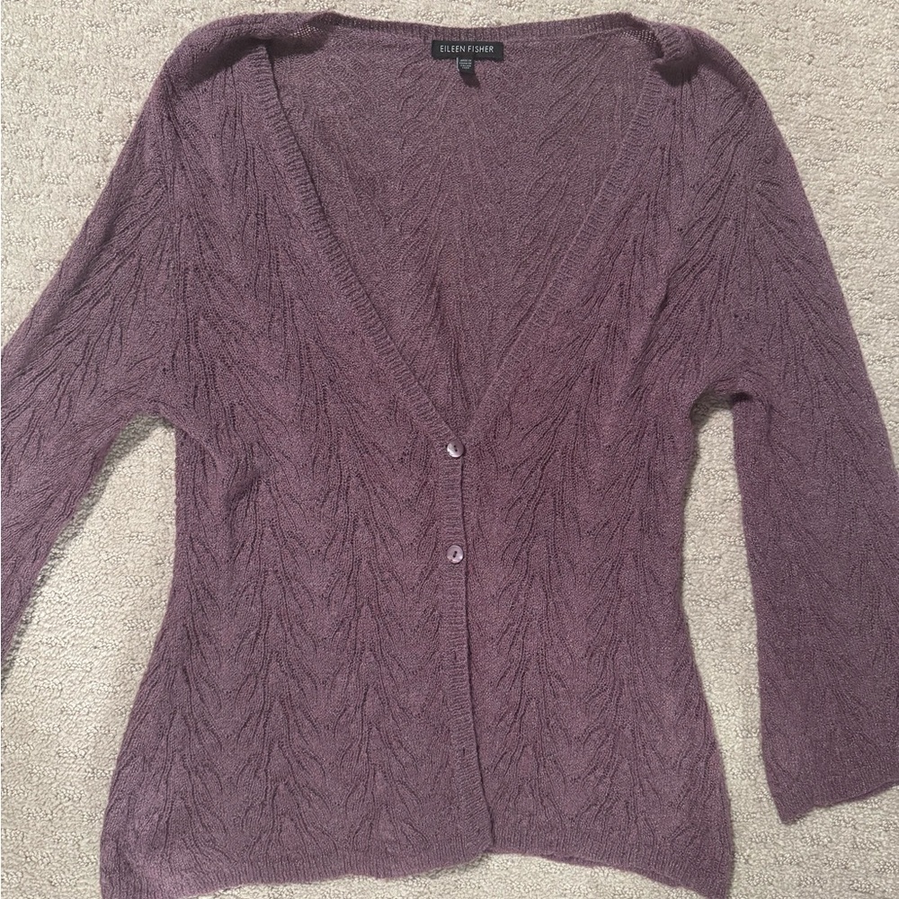 Eileen Fisher Lavender Cardigan Sweater
